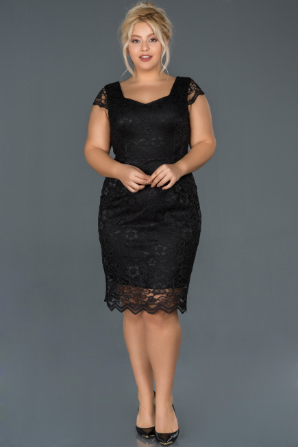 Short Black Oversized Evening Dress ABK010