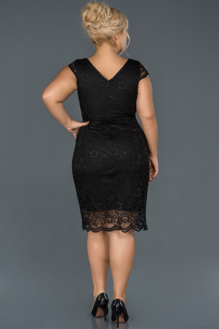 Short Black Oversized Evening Dress ABK010