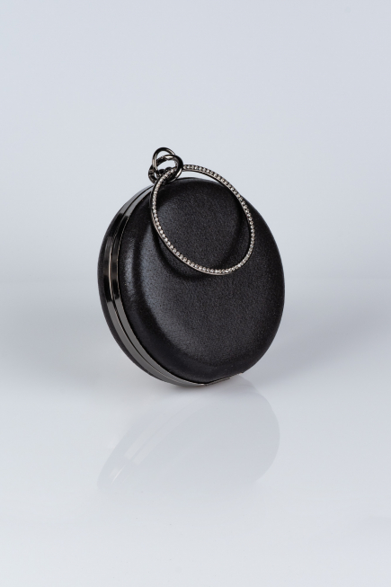 Black Plaster Fabric Box Bag VI0259