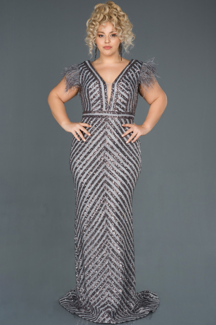 Long Anthracite Evening Dress ABU1044