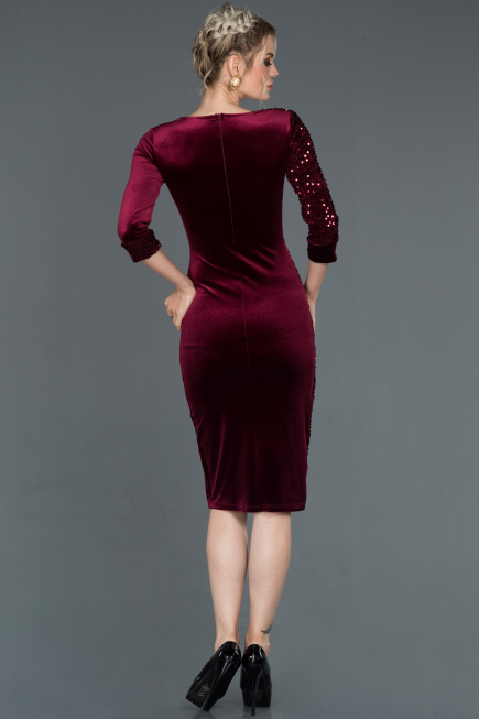 Short Burgundy Invitation Dress ABK704