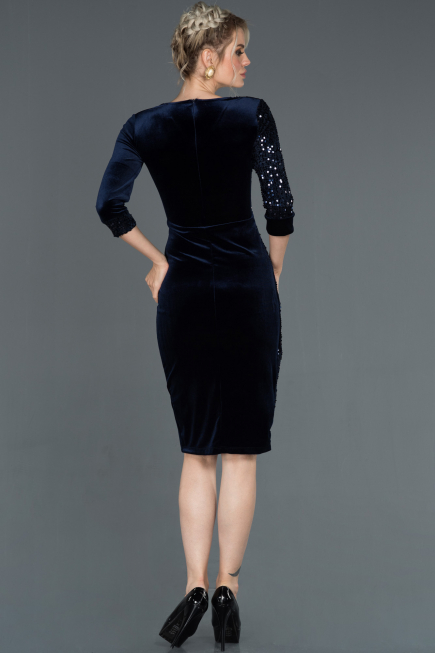 Short Navy Blue Invitation Dress ABK704