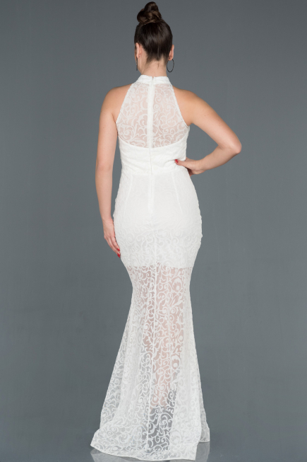 Long White Mermaid Prom Dress ABU1101