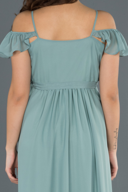 Long Turquoise Pregnancy Evening Dress ABU756