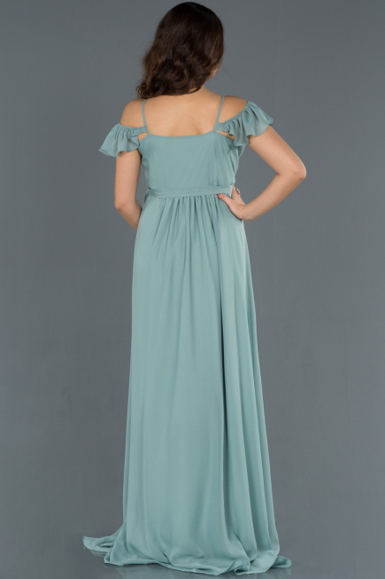 Long Turquoise Pregnancy Evening Dress ABU756