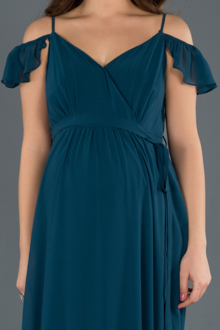 Long Oil Green Pregnancy Evening Dress ABU756