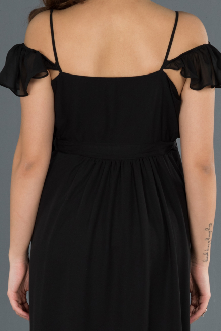 Long Black Pregnancy Evening Dress ABU756
