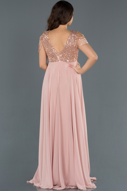 Long Powder Color Pregnancy Evening Dress ABU747