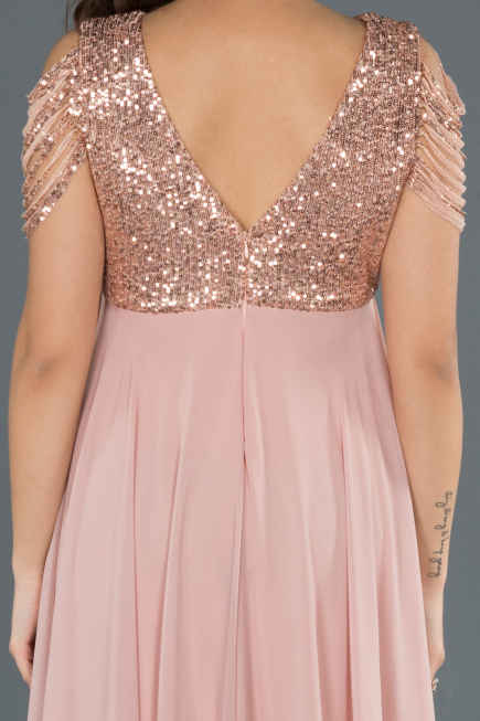 Long Powder Color Pregnancy Evening Dress ABU747