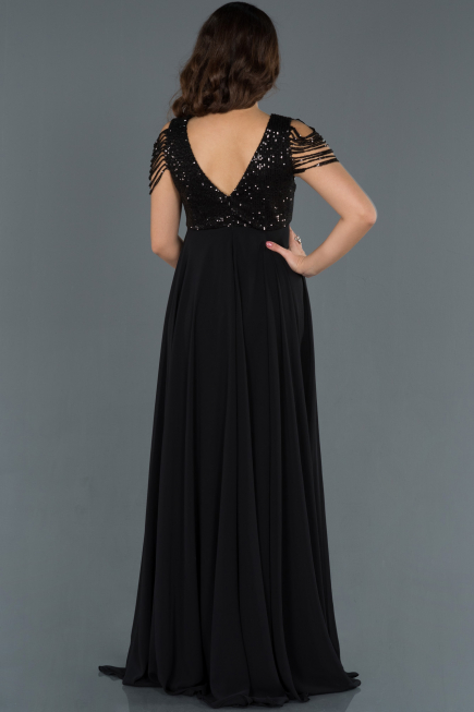 Long Black Pregnancy Evening Dress ABU747