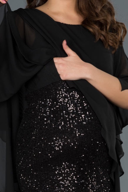 Short Black Pregnancy Evening Dress ABK506