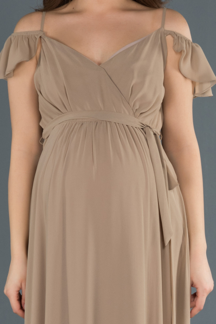 Long Mink Pregnancy Evening Dress ABU756