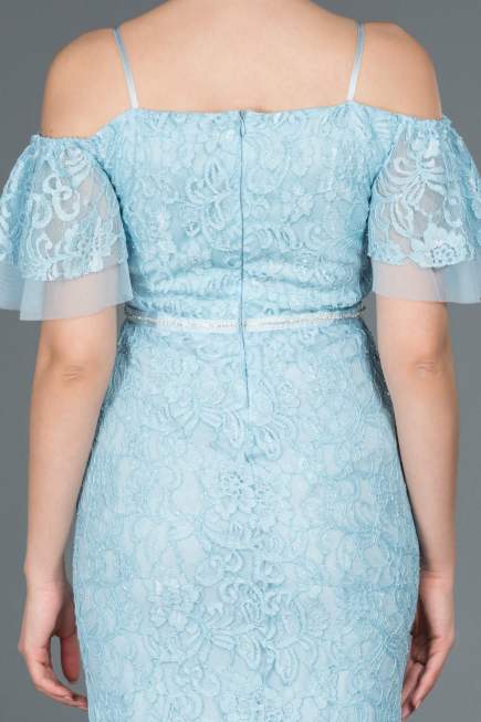 Long Light Blue Laced Evening Dress ABU1156