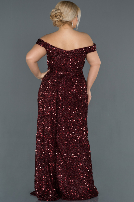 Long Burgundy Plus Size Evening Dress ABU1126