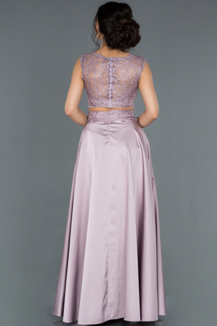 Long Lavender Satin Prom Gown ABU1286