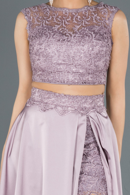 Long Lavender Satin Prom Gown ABU1286
