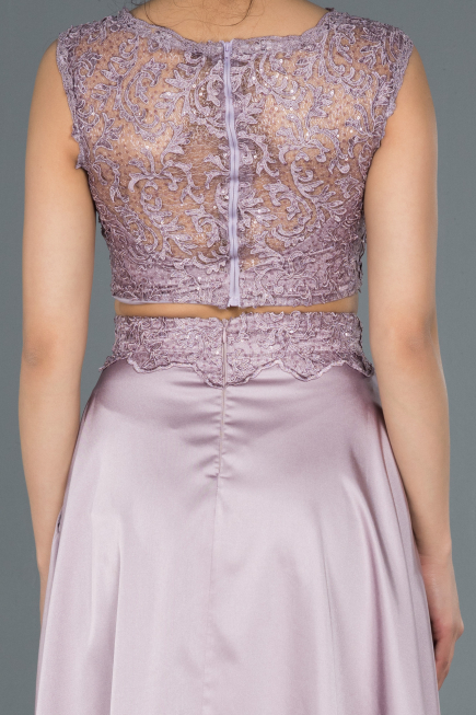 Long Lavender Satin Prom Gown ABU1286