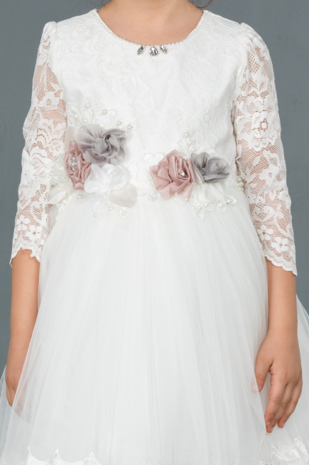 Long White Girl Dress ABU1277