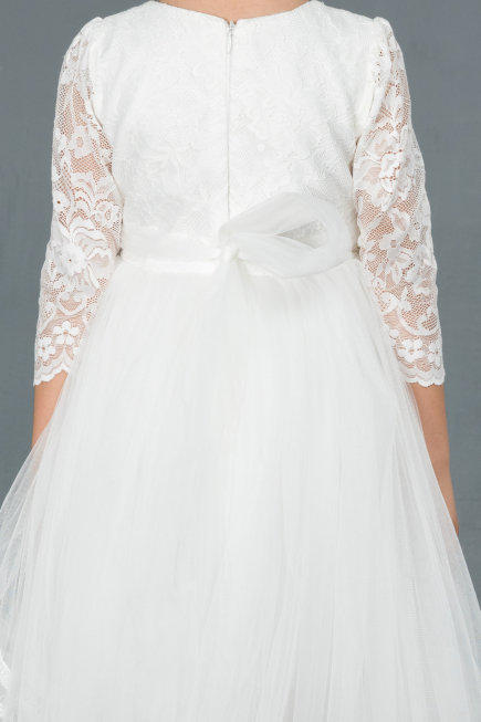 Long White Girl Dress ABU1277
