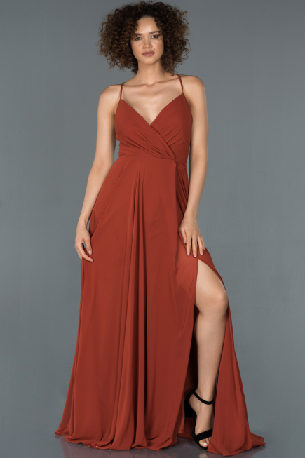 Long Light Brown Prom Gown ABU1305
