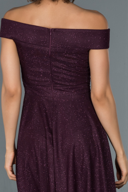Short Plum Invitation Dress ABK827
