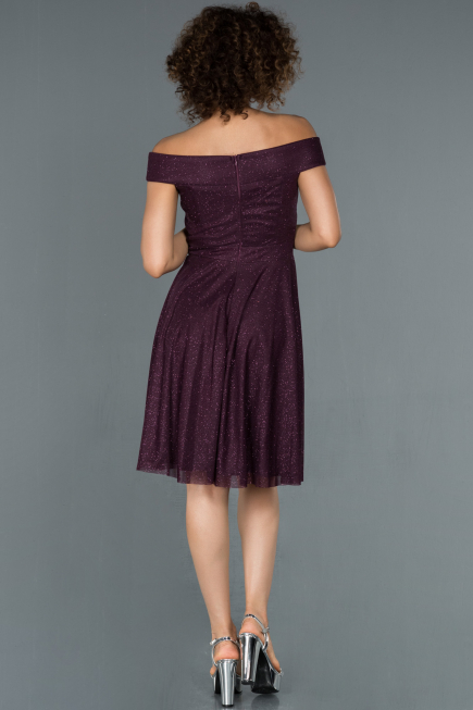 Short Plum Invitation Dress ABK827