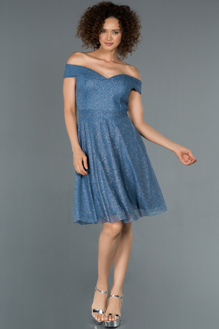 Short Indigo Invitation Dress ABK827