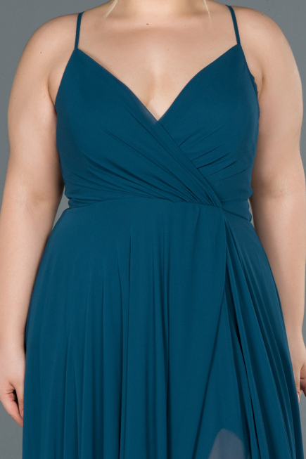 Long Oil Green Plus Size Evening Dress ABU1324