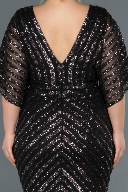 Long Anthracite Plus Size Evening Dress ABU900