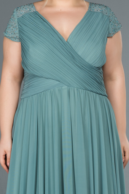 Long Firuze Plus Size Evening Dress ABU025