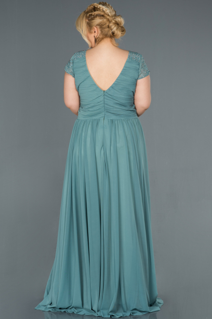 Long Firuze Plus Size Evening Dress ABU025