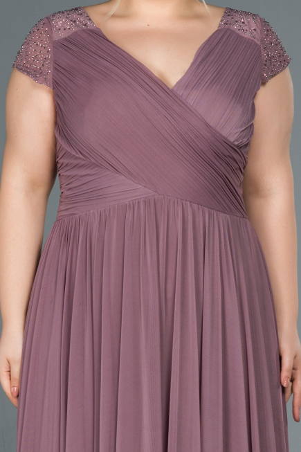 Long Lavander Plus Size Evening Dress ABU025
