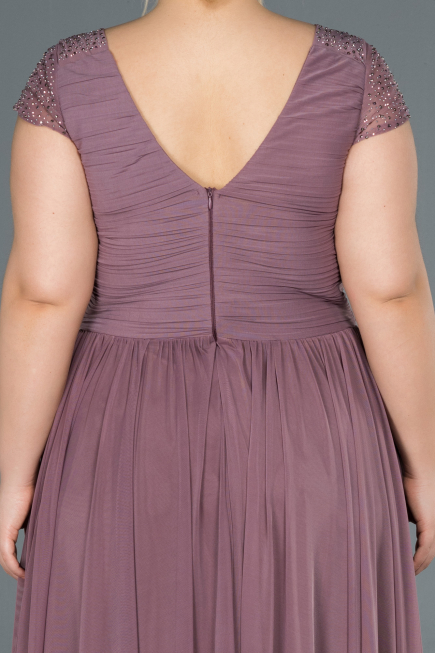 Long Lavander Plus Size Evening Dress ABU025