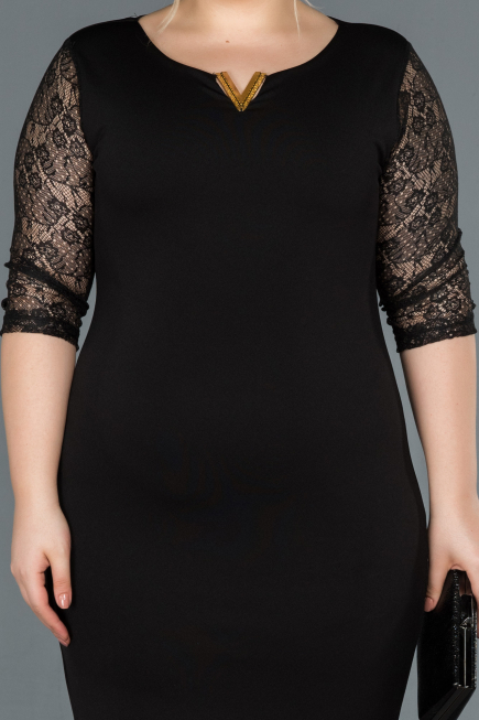 Short Black Oversized Evening Dress ABK150
