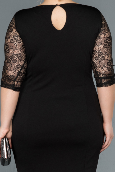 Short Black Oversized Evening Dress ABK150