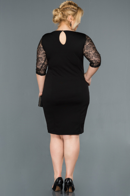 Short Black Oversized Evening Dress ABK150