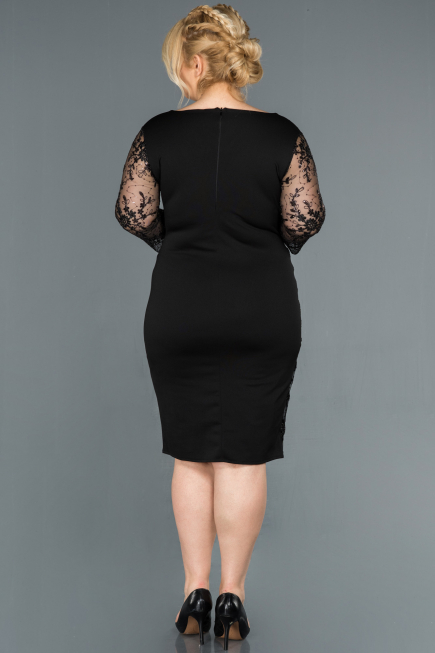 Short Black Oversized Evening Dress ABK833