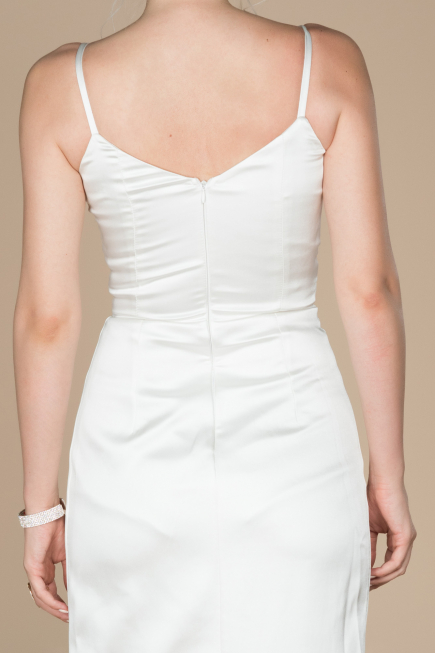 White Long Engagement Dress ABU564