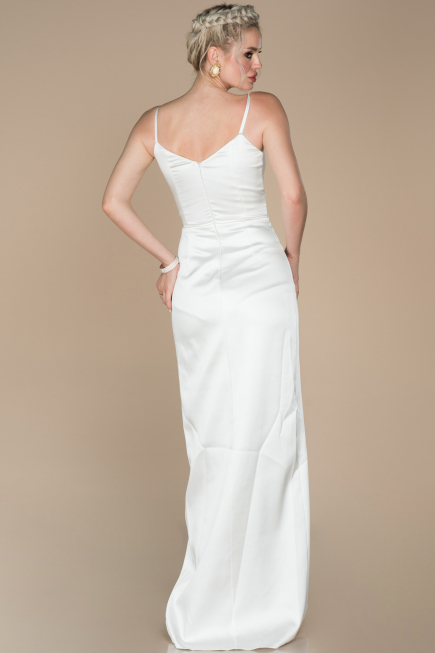 White Long Engagement Dress ABU564