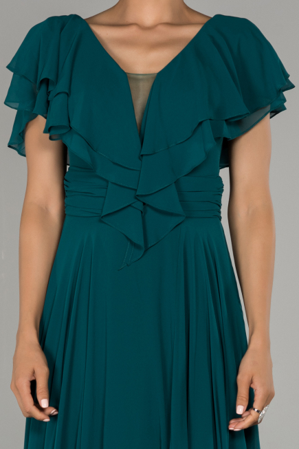 Dark Green Long Engagement Dress ABU032