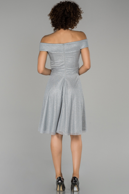 Grey Short Invitation Dress ABK827