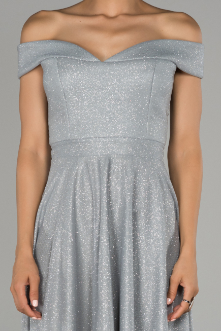 Grey Short Invitation Dress ABK827