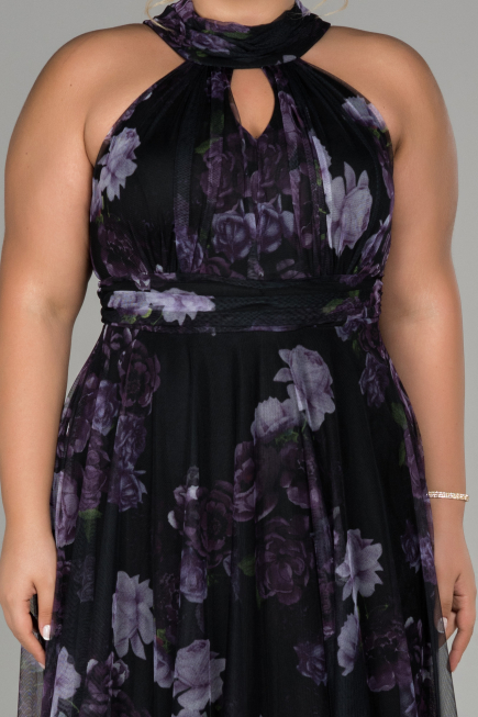 Long Purple Oversized Evening Dress ABU1447