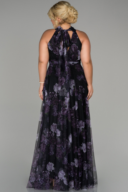 Long Purple Oversized Evening Dress ABU1447