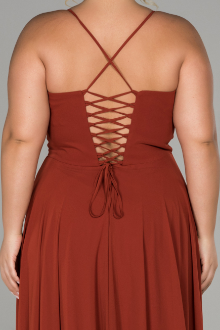 Light Brown Long Plus Size Evening Dress ABU1324
