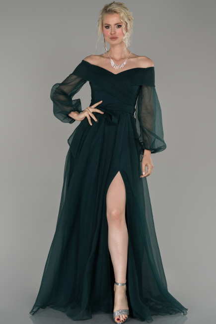 Long Emerald Green Engagement Dress ABU1468