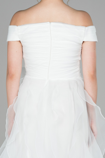 White Long Engagement Dress ABU1498