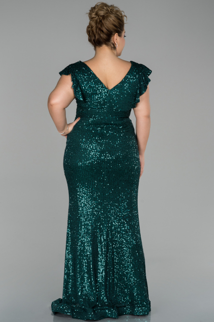 Emerald Green Long Oversized Evening Dress ABU1045