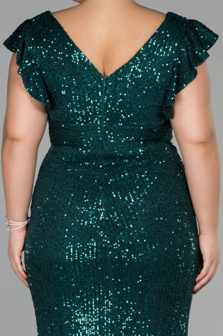 Emerald Green Long Oversized Evening Dress ABU1045