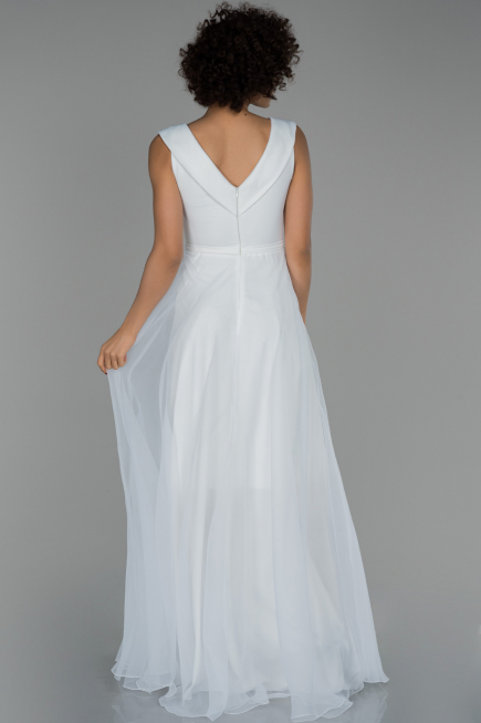 Long White Engagement Dress ABU1525
